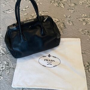 Prada  Doctors black Leather bag with  Silver hardware